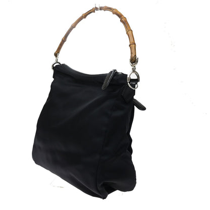Gucci Sherry bamboo Nylon, Black, Nylon, Shoulder Bag