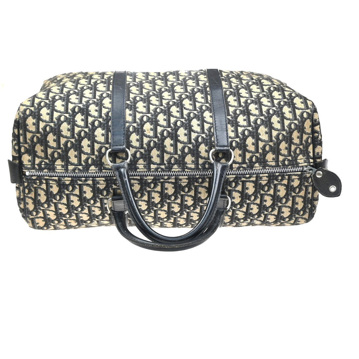 Christian Dior Vintage Trotter Boston Diorissimo Canvas, Navy, Canvas, Handbag