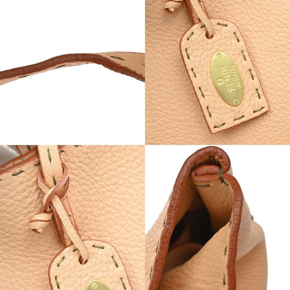 Fendi Roll Tote Selleria Leather, Orange, Leather, Tote Bag