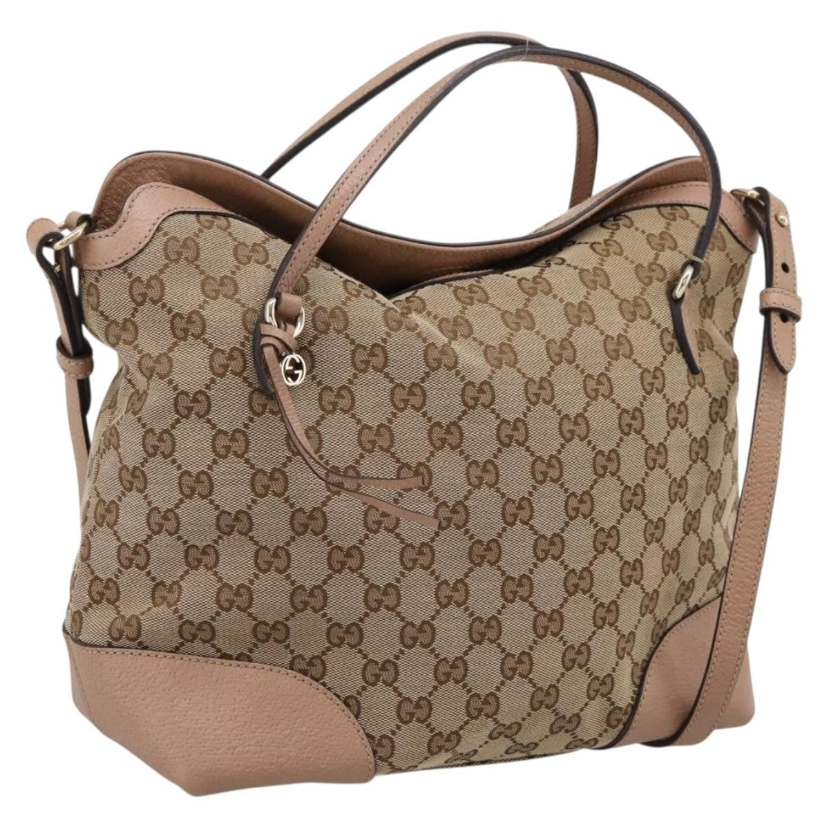Gucci Bree Convertible Top Handle GG Canvas with Leather, Beige, Canvas, Handbag