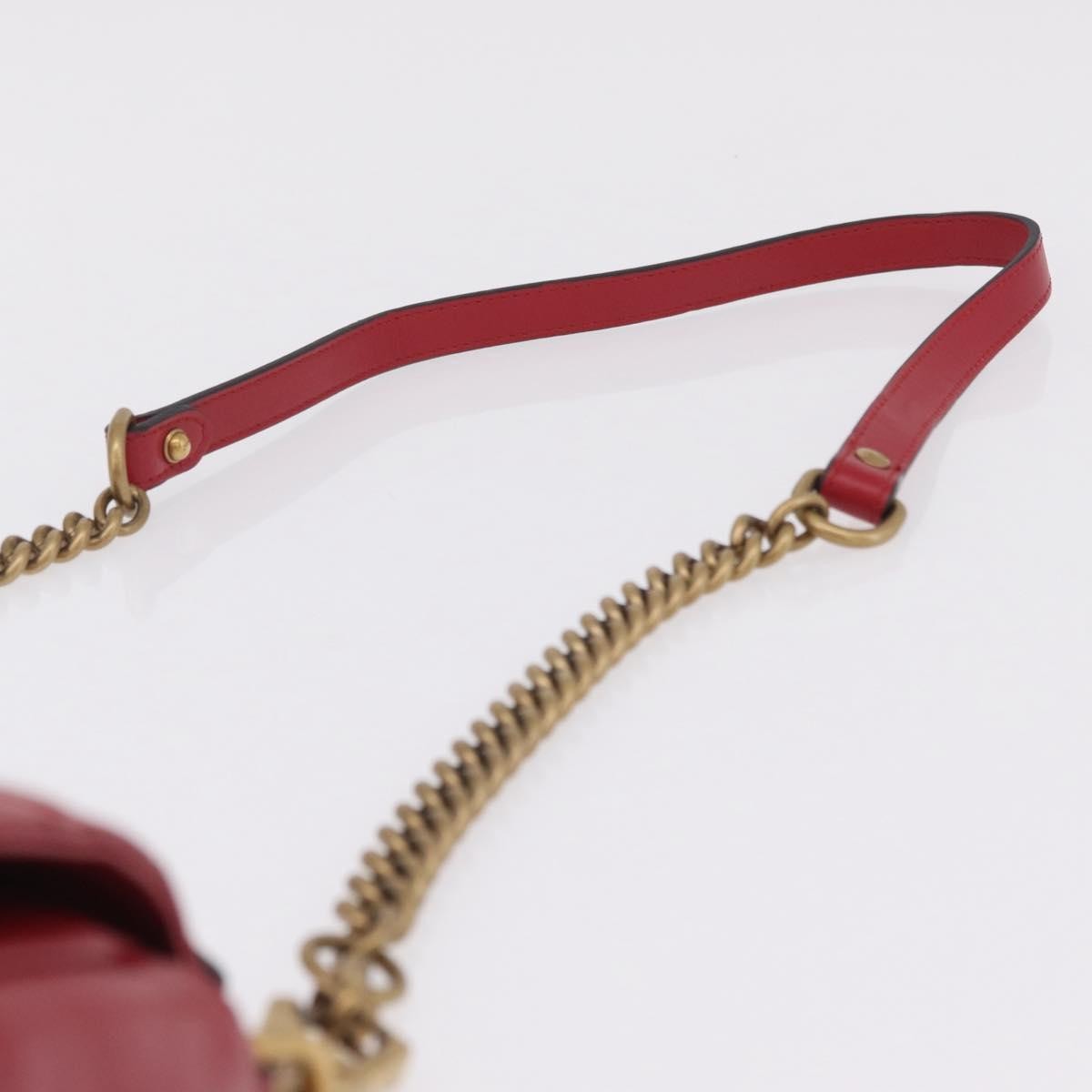 Gucci GG Marmont Top Handle Matelasse Leather, Red, Leather, Handbag