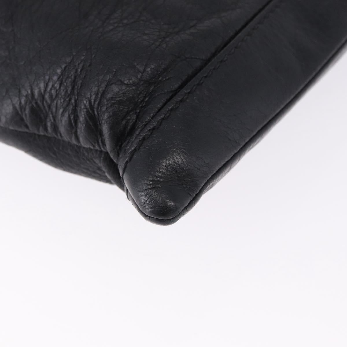 Balenciaga Classic City Clip Leather, Black, Leather, Clutch