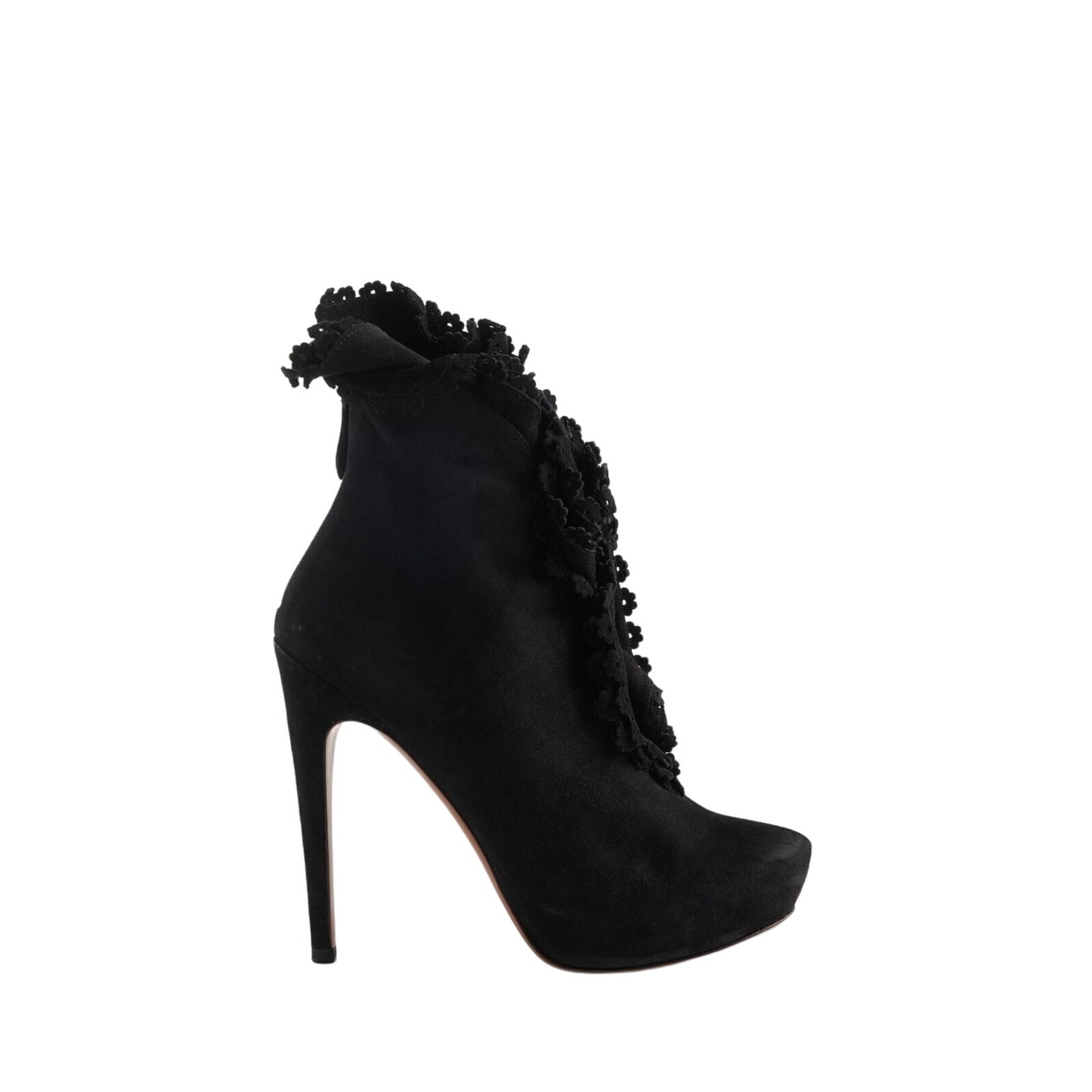 Alaia Boots 8 US Black Suede Lace Up