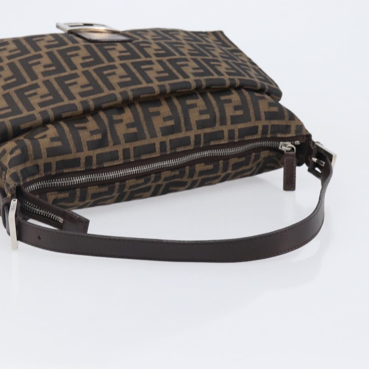 Fendi Logo Zucca Zucca, Brown, Canvas, Shoulder Bag