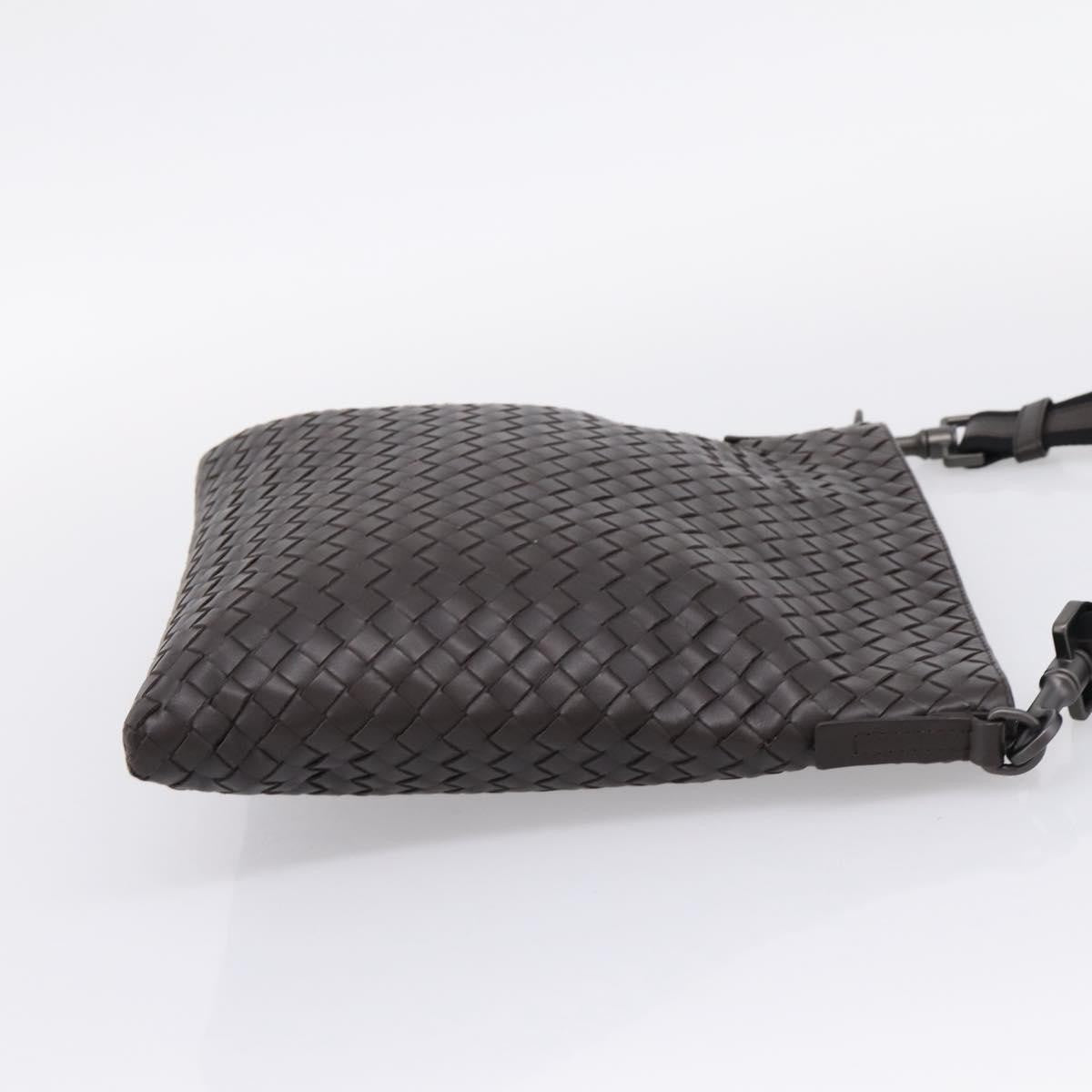 Bottega Veneta Flat Messenger Intrecciato Nappa, Brown, Leather, Handbag