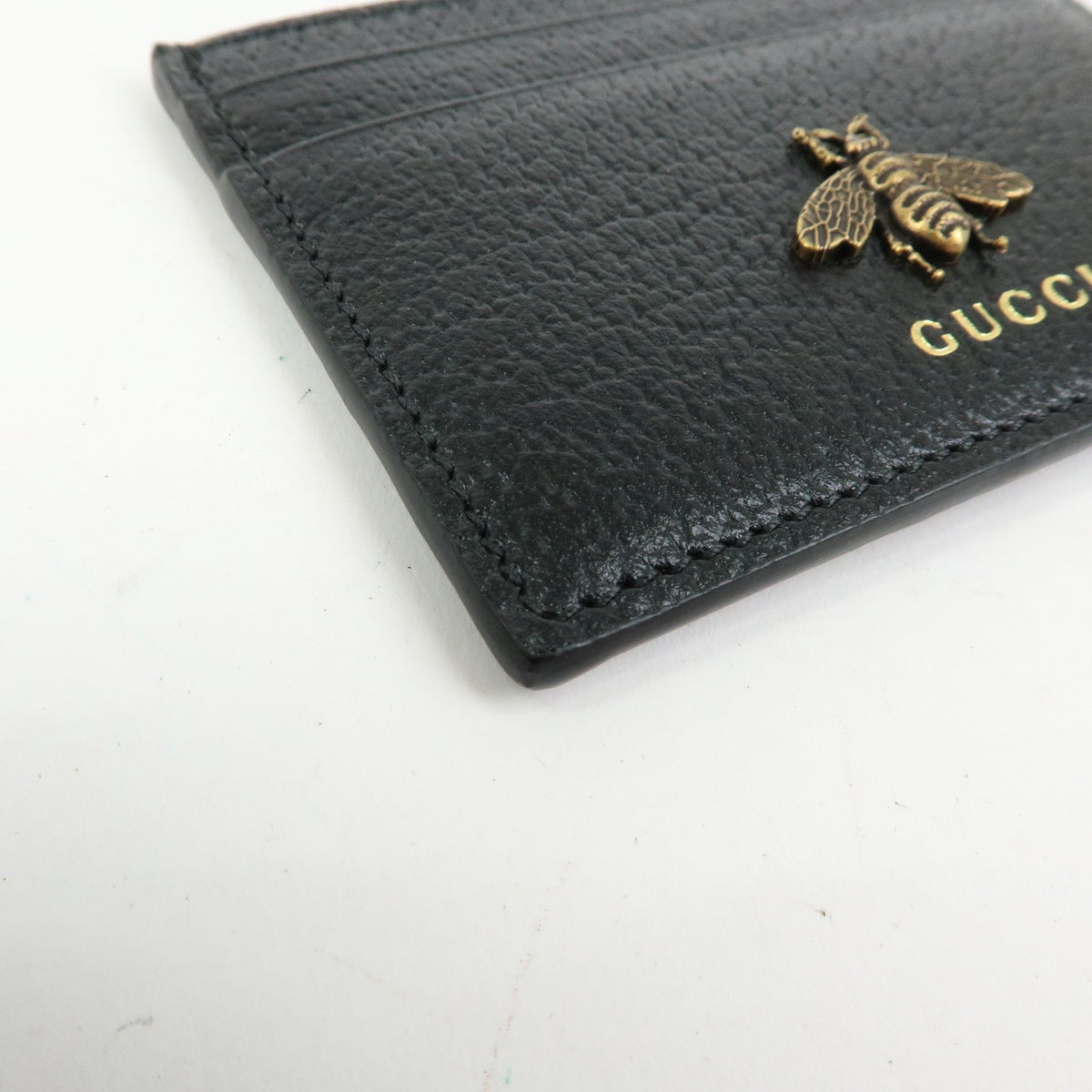 Gucci Animalier Card Holder Leather, Black, Leather, Card Holder