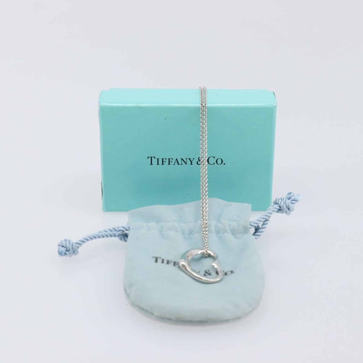 Tiffany & Co. Elsa Peretti Open Heart Pendant Sterling Silver, Silver, Silver, Necklace