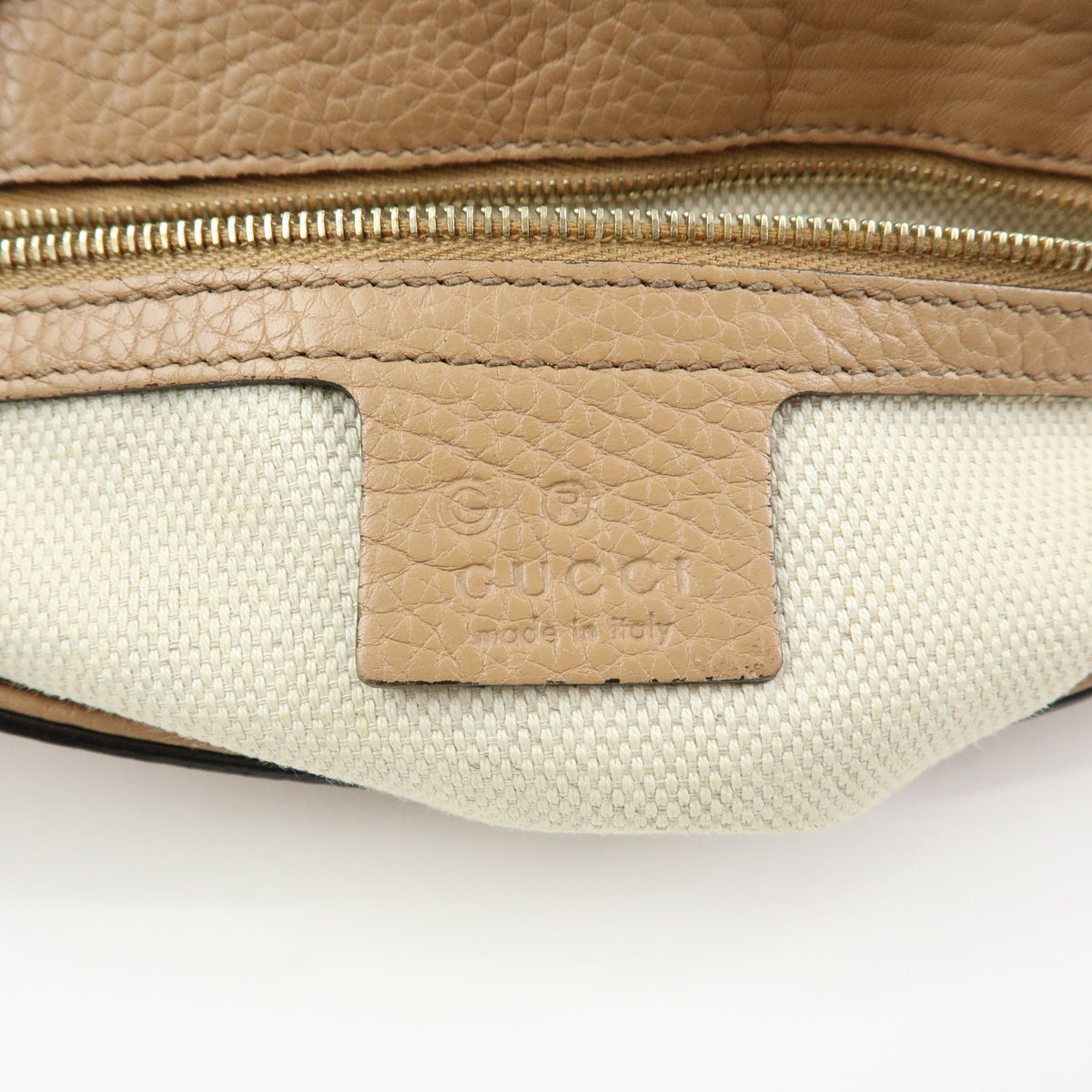 Gucci Soho Chain Leather, Beige, Leather, Crossbody Bag
