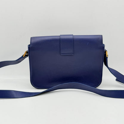 Saint Laurent Chyc Clutch Leather, Blue, Leather, Clutch