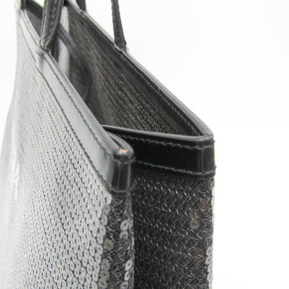 Prada Logo Open Sequined Mesh, Black, Mesh, Tote Bag