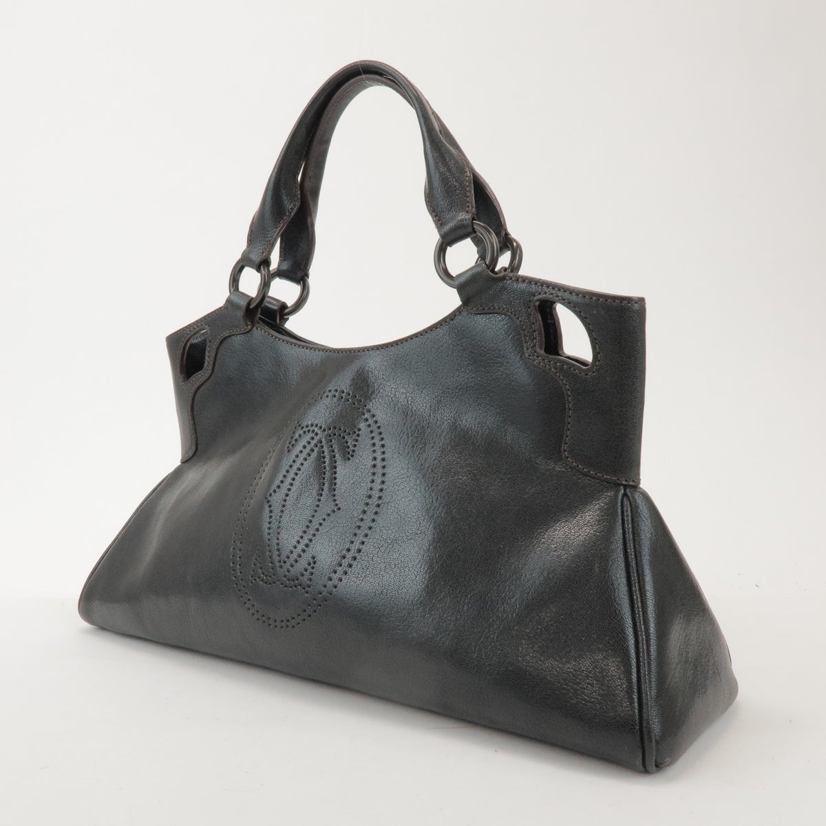 Cartier Marcello Leather, Black, Leather, Handbag