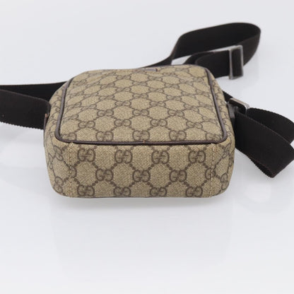 Gucci Vintage Front Pocket Flat Messenger GG Canvas and Leather, Beige, Canvas, Shoulder Bag