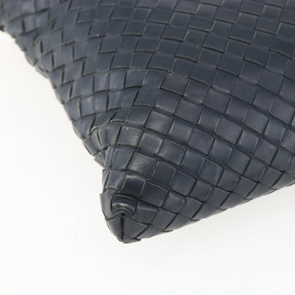 Bottega Veneta Flat Messenger Intrecciato Nappa, Navy, Leather, Crossbody Bag