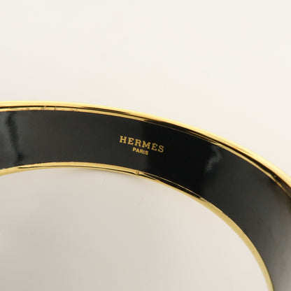 Hermes Bangle Printed Enamel, Red, Gold Plated, Bracelet