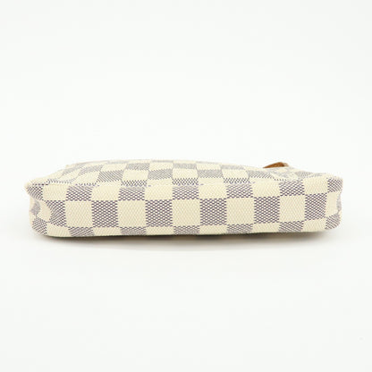 Louis Vuitton Pochette Accessoires Damier, White, Canvas, Clutch
