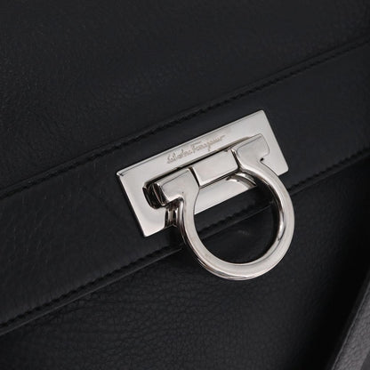 Salvatore Ferragamo Sofia Satchel Grainy Leather, Black, Leather, Handbag