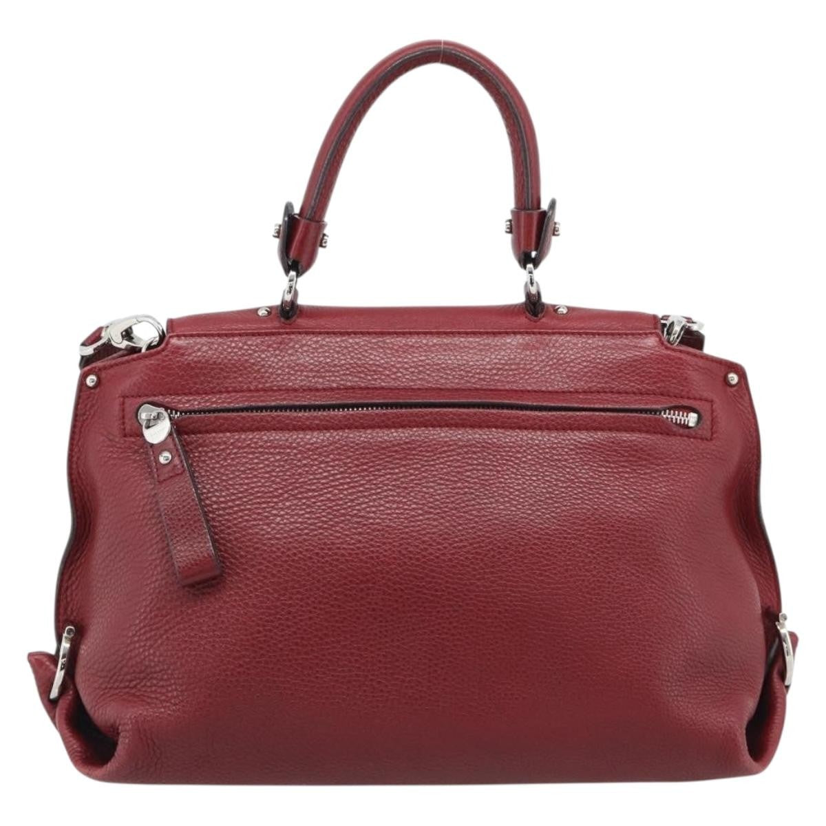 Salvatore Ferragamo Sofia Satchel Leather, Red, Leather, Handbag