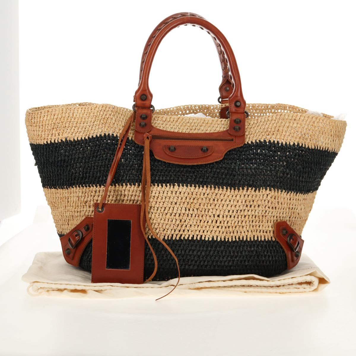 Balenciaga Vintage handbag Leather, "BEIGE,BLACK", LEATHER,WOOD, Handbag