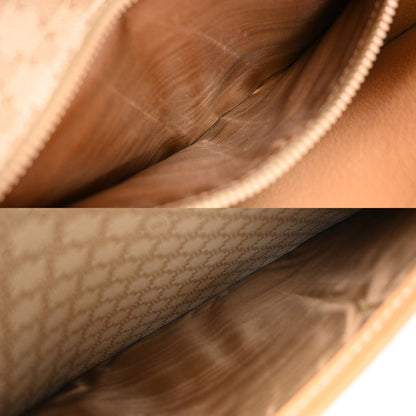 Celine Vintage Macadam Circle Logo Canvas and Leather, Beige, PVC, Shoulder Bag