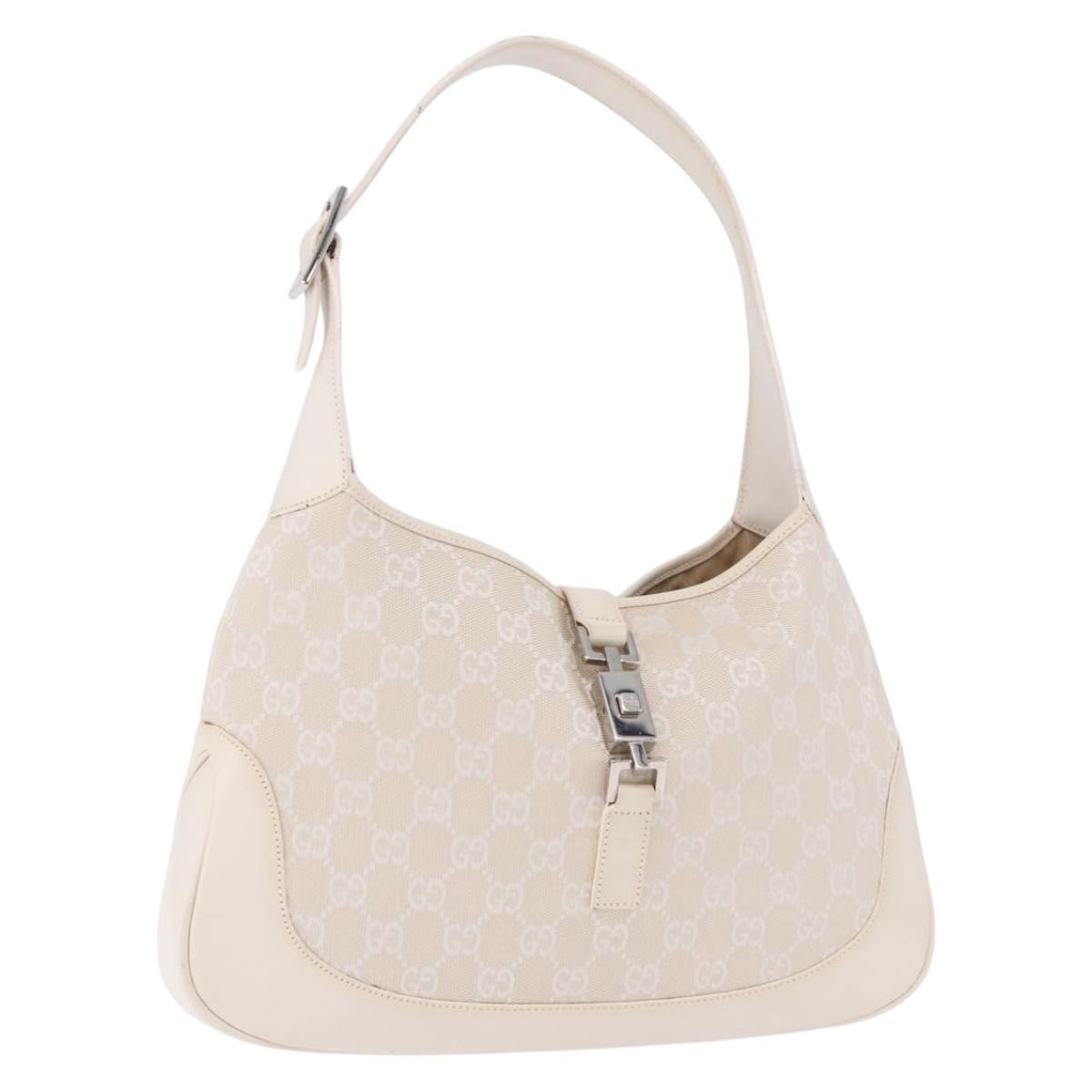 Gucci Jackie Canvas, White, Canvas, Handbag