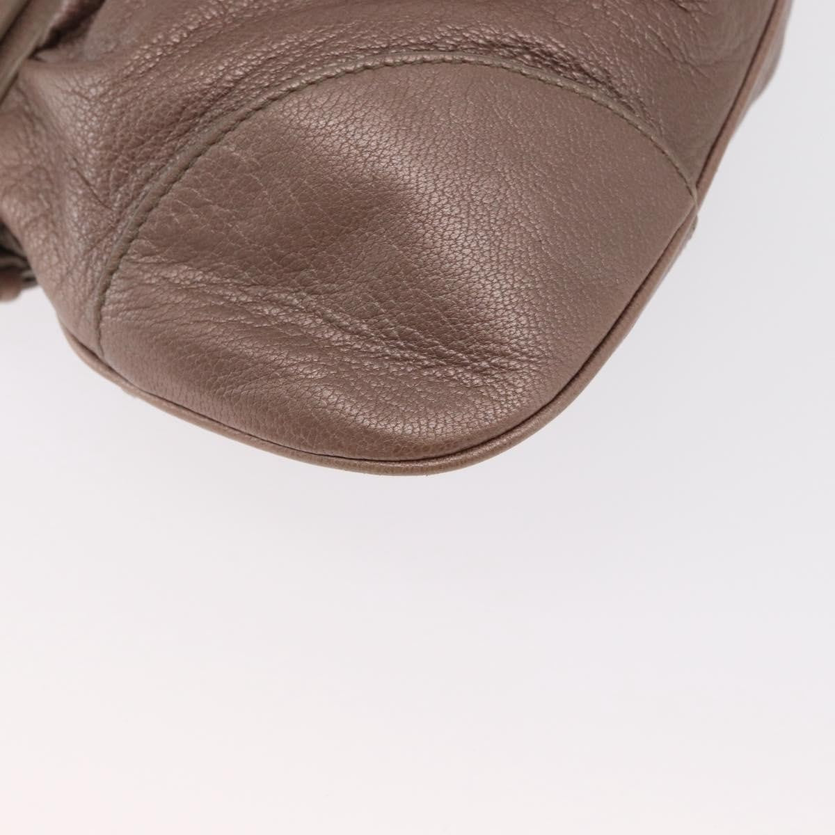 Salvatore Ferragamo Gancini Leather, Beige, Leather, Handbag