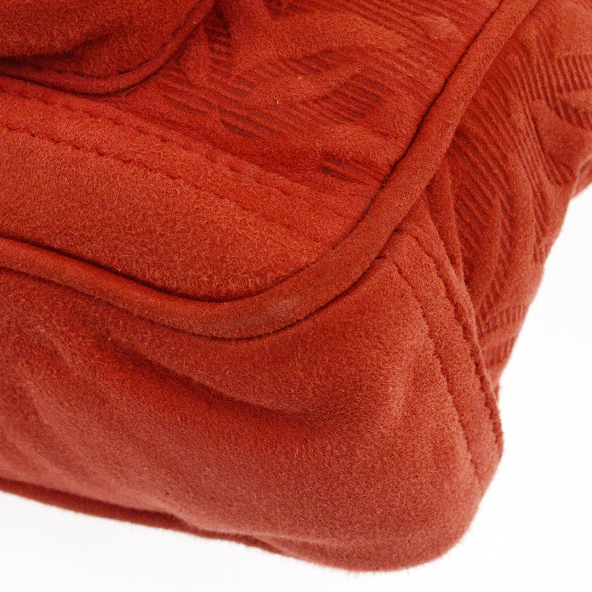 Loewe Anagram Leather, Red, Suede, Tote Bag