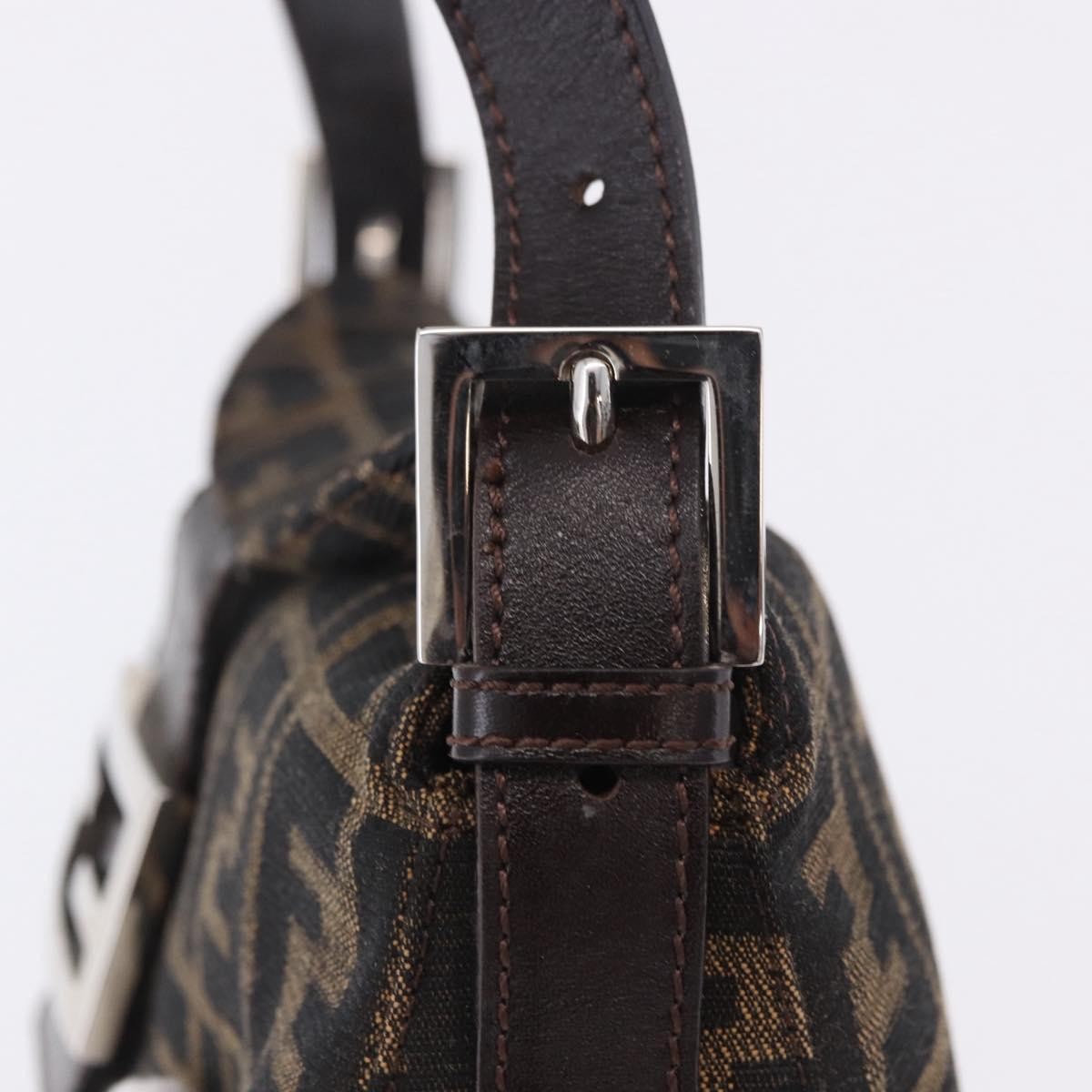 Fendi Baguette Pochette Zucca Canvas, Brown, Canvas, Clutch