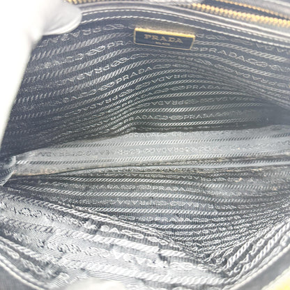 Prada Galleria  Strap Leather, Black, Leather, Handbag