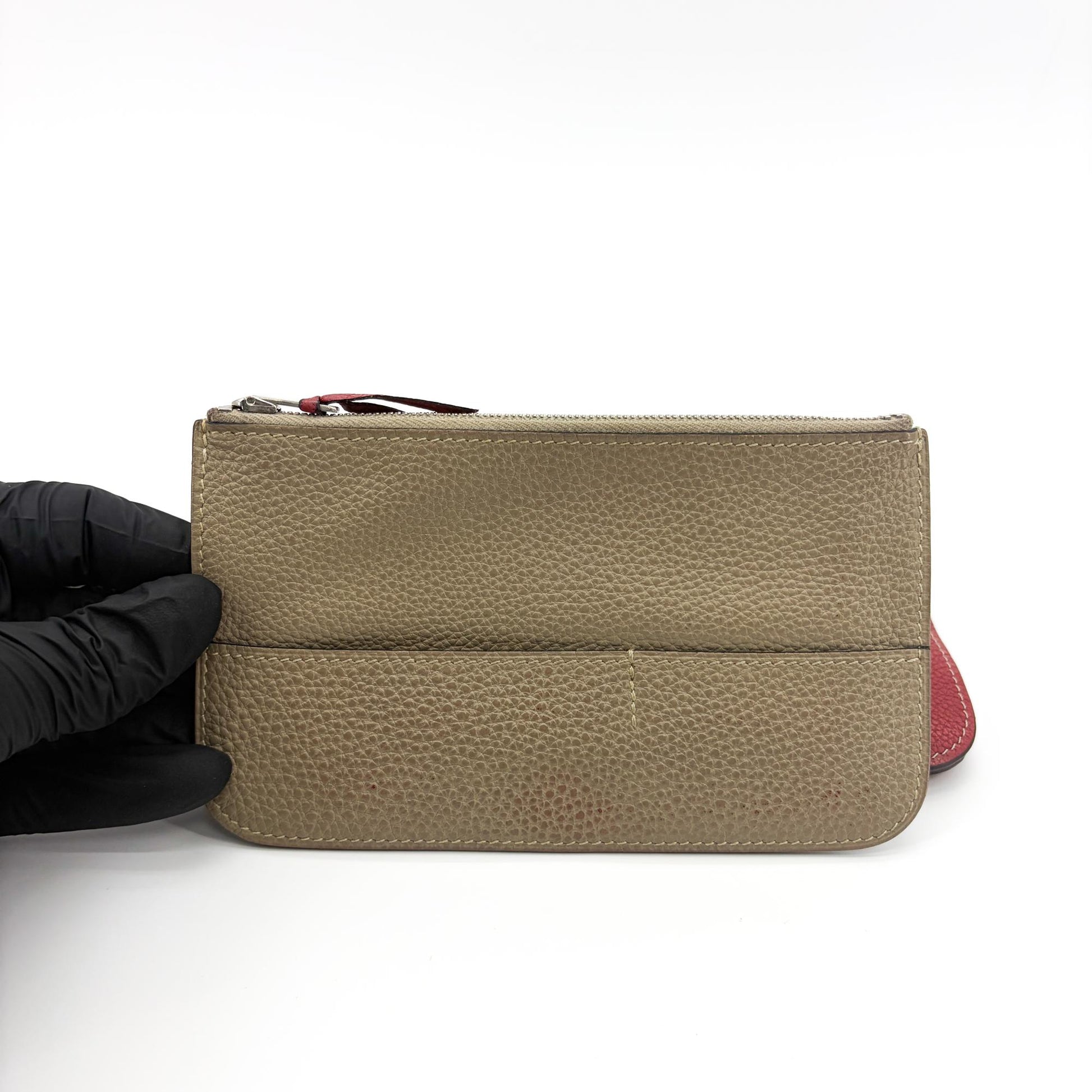 Hermes Bicolor Dogon Duo Combined Leather, Red, Leather, Wallet