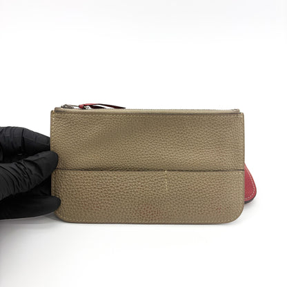Hermes Bicolor Dogon Duo Combined Leather, Red, Leather, Wallet