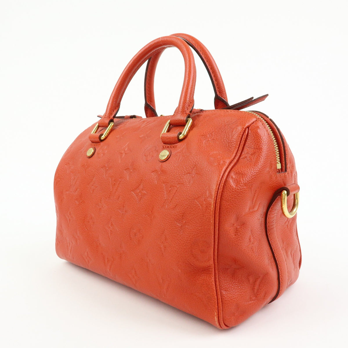 Louis Vuitton Speedy Bandouliere Monogram Empreinte Leather, Orange, Leather, Handbag