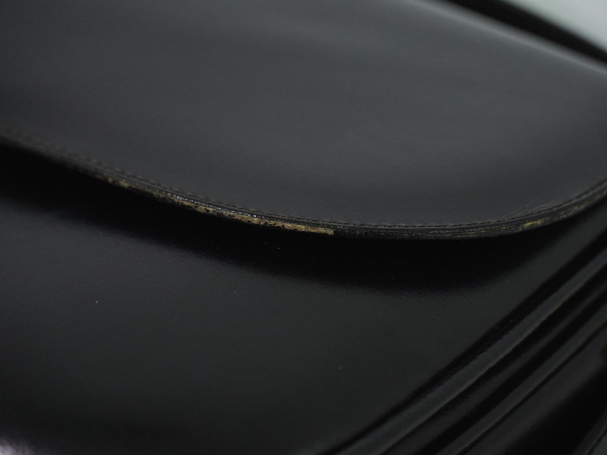 Celine Shoulder Leather, Black, Leather, Shoulder Bag