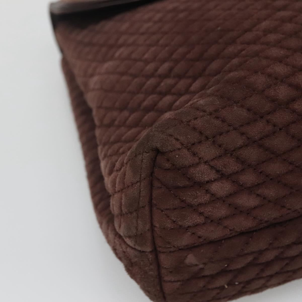 Bally Handbag Quilted Suede, Brown, Suede, Handbag