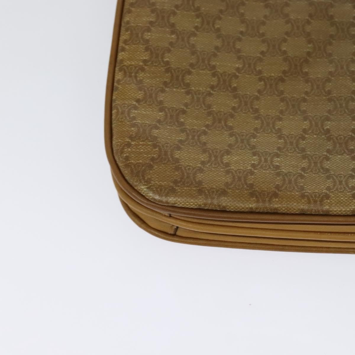 Celine Vintage Macadam Canvas and Leather, Beige, Canvas, Shoulder Bag