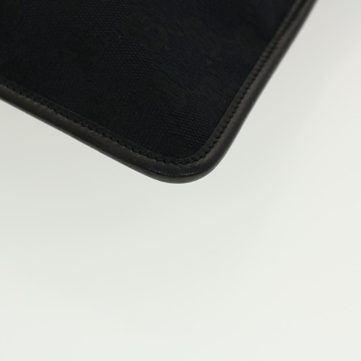 Gucci Vintage Flat Messenger GG Canvas and Leather, Black, Canvas, Handbag