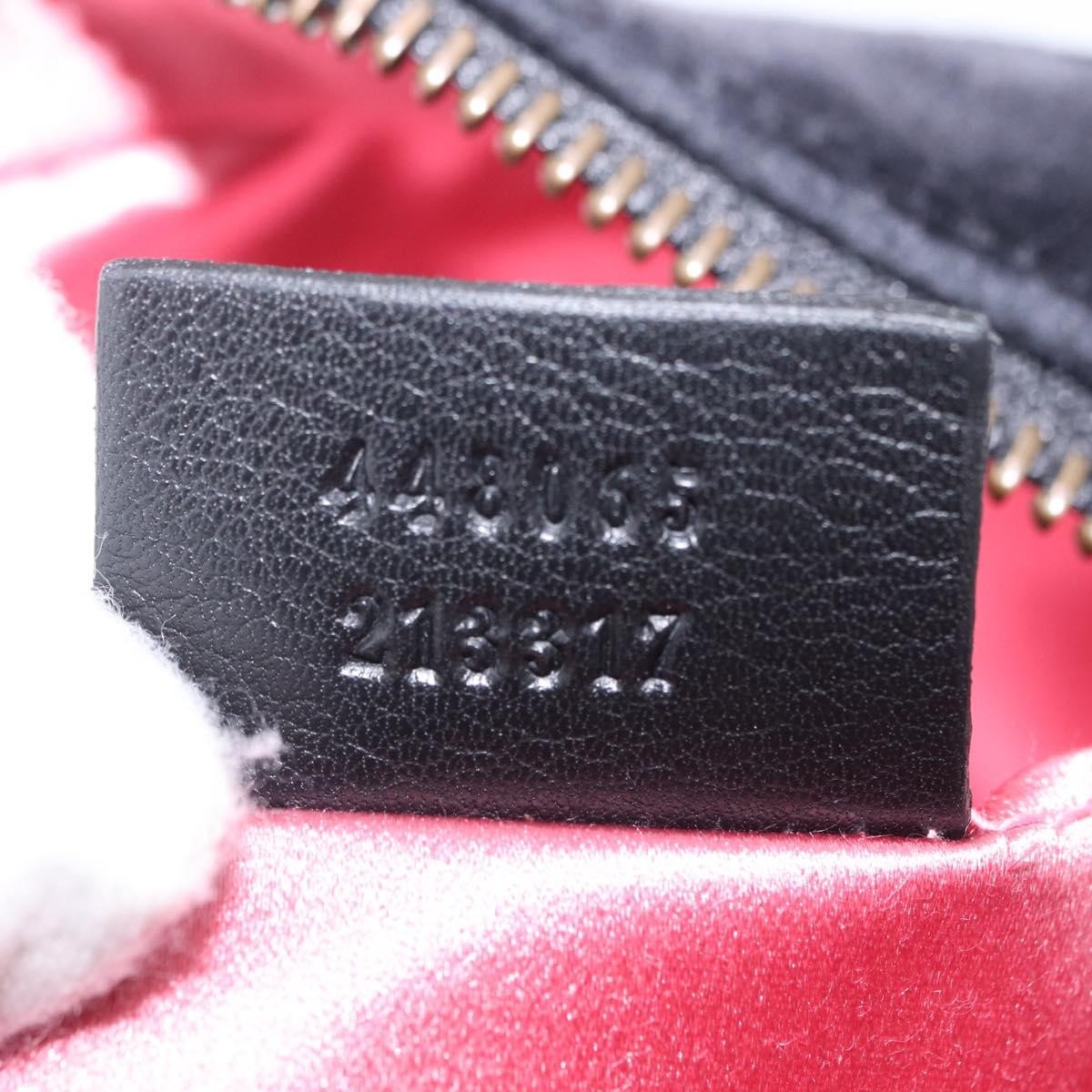 Gucci GG Marmont Crystal Embellished Matelasse Velvet, Black, Velvet, Shoulder Bag