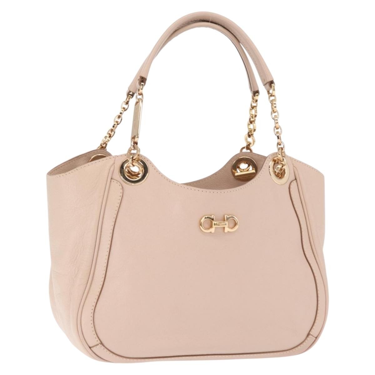 Salvatore Ferragamo Betulla Chain Tote Leather, Pink, Leather, Handbag
