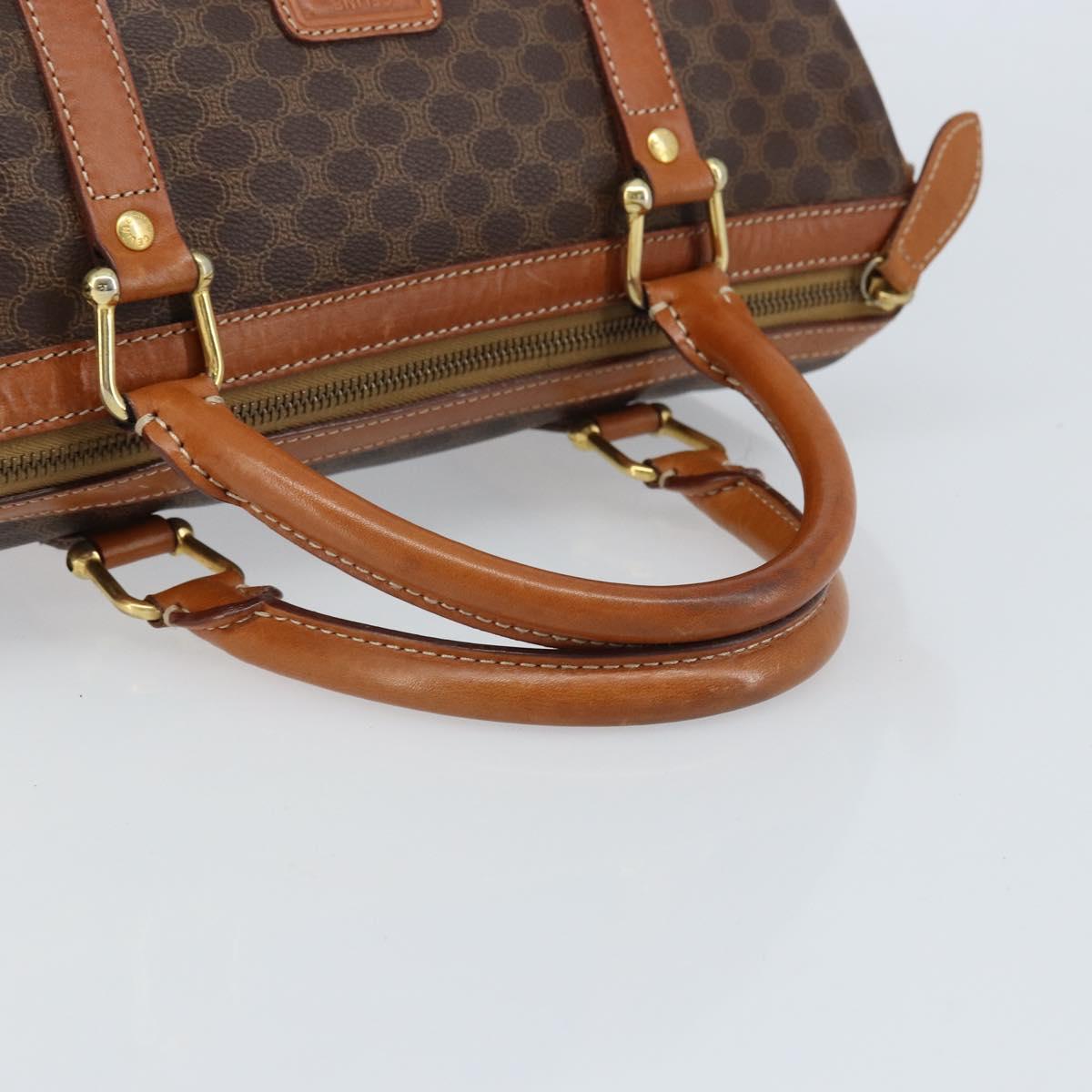 Celine Vintage Macadam Boston bag Canvas and Leather, BROWN, CANVAS, Handbag