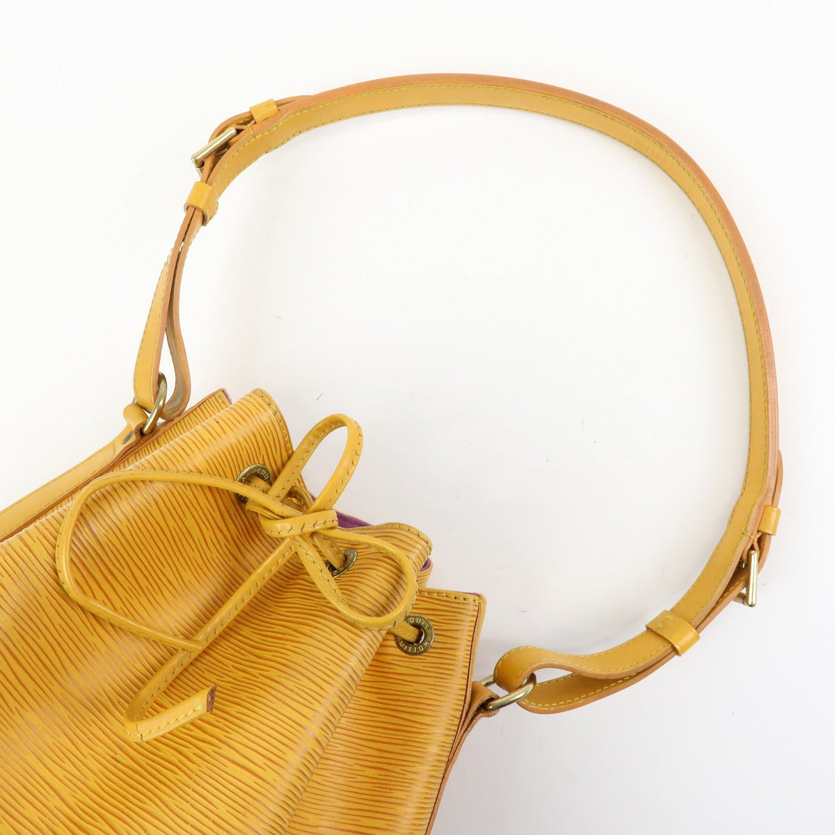 Louis Vuitton Petit Noe Epi Leather, Yellow, Leather, Handbag