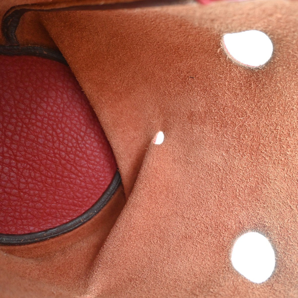 Hermes Mangeoire Taurillon Clemence Leather, Red, Leather, Shoulder Bag