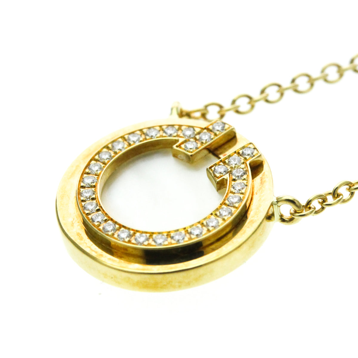 Tiffany & Co. T Circle Pendant 18K Yellow Gold with Diamond, Yellow, Yellow Gold, Necklace