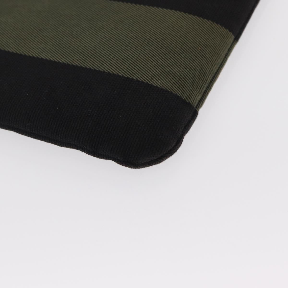 Saint Laurent Beach Zip Canvas, Khaki, Canvas, Clutch
