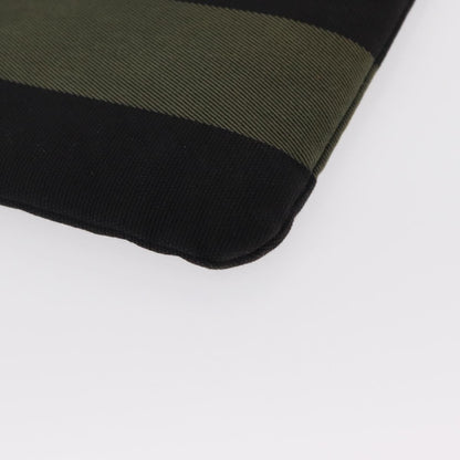 Saint Laurent Beach Zip Canvas, Khaki, Canvas, Clutch