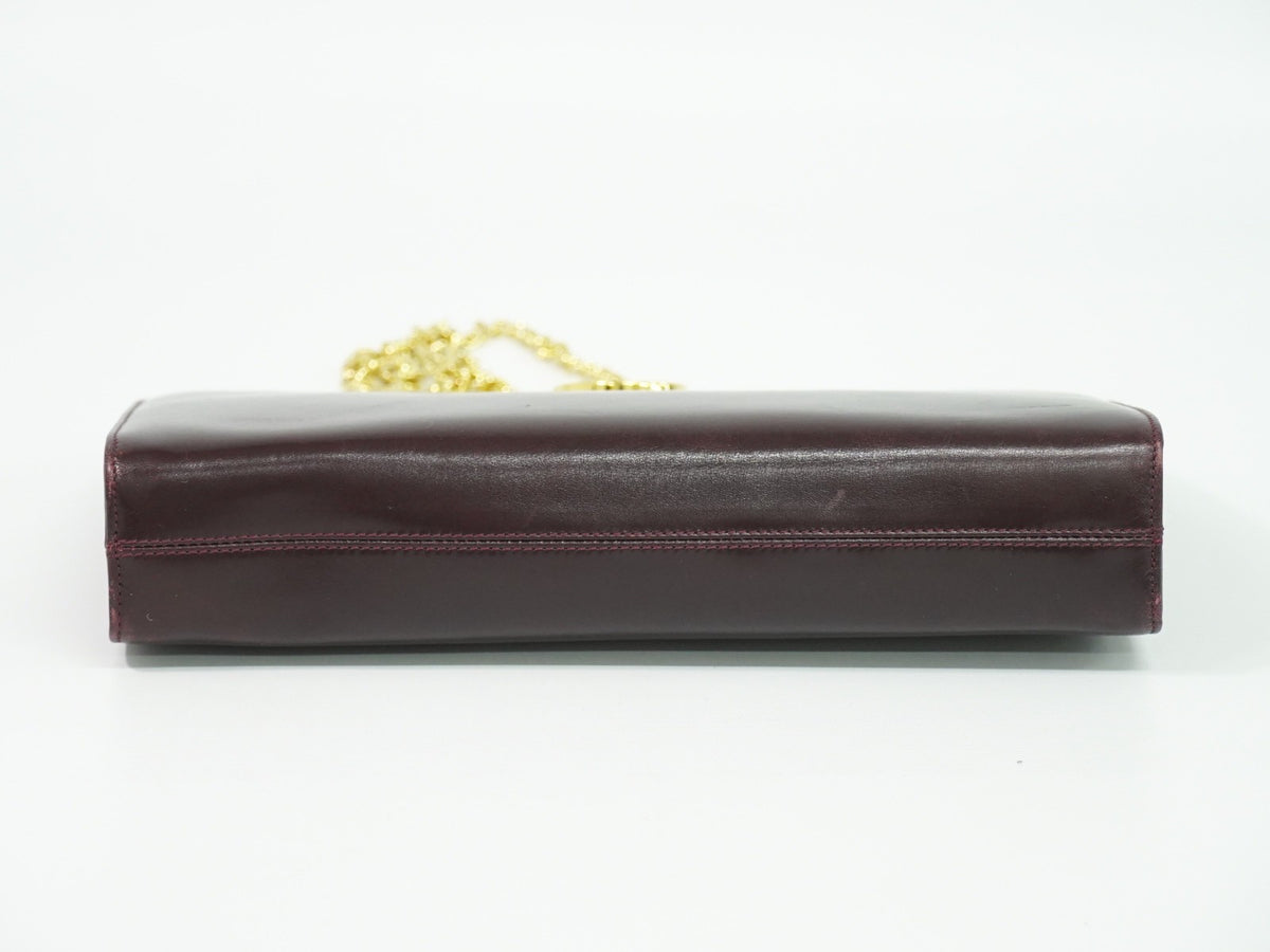 Salvatore Ferragamo Vintage Gancini Chain Leather, Burgundy, Leather, Shoulder Bag