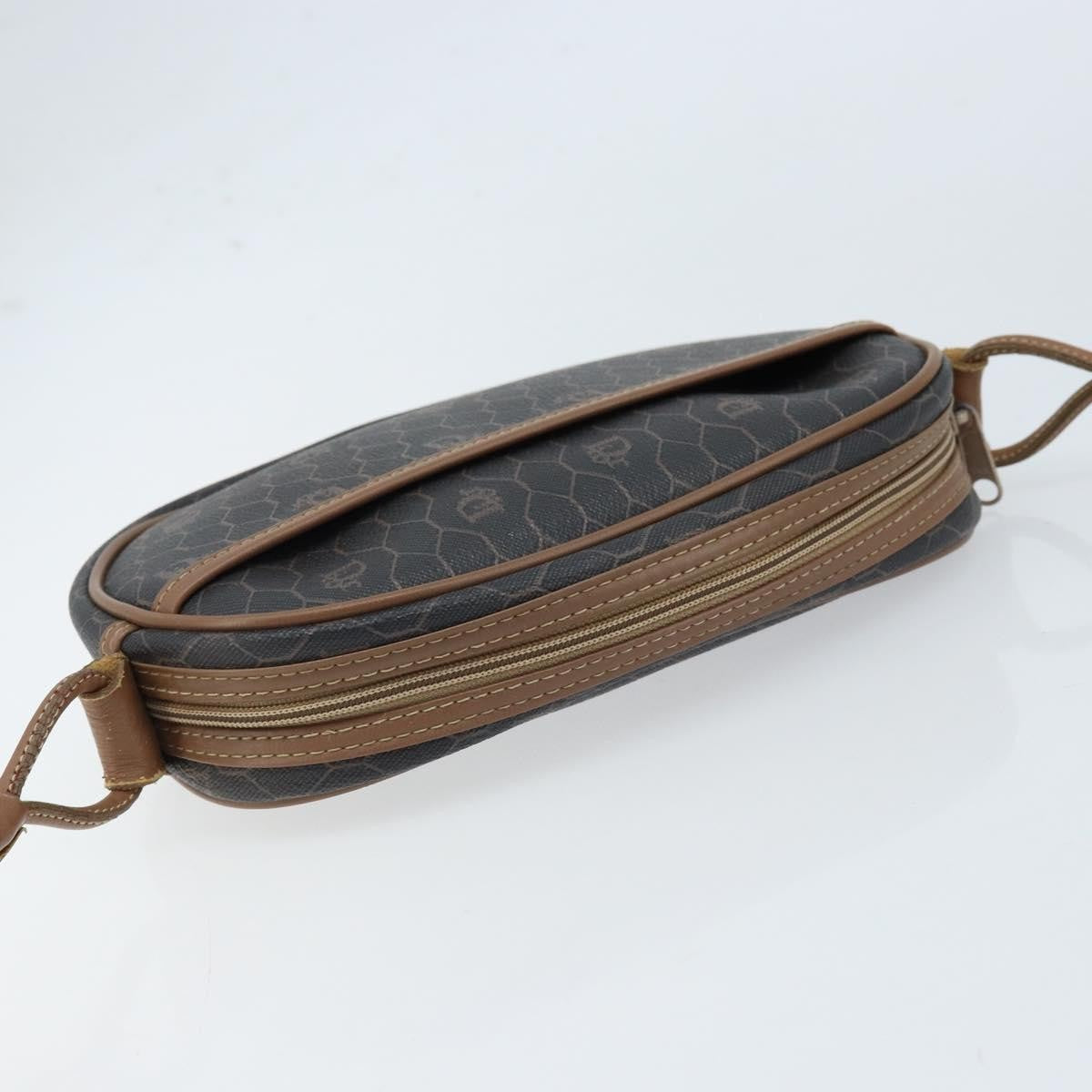 Christian Dior Vintage Honeycomb Canvas and Leather, Black, Canvas, Shoulder Bag