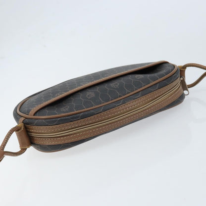 Christian Dior Vintage Honeycomb Canvas and Leather, Black, Canvas, Shoulder Bag