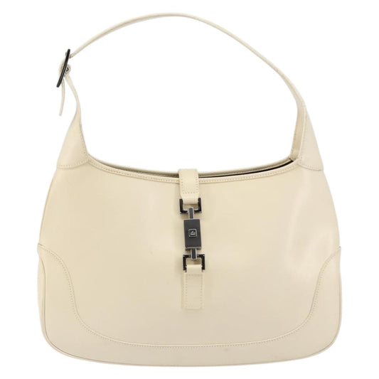 Gucci Jackie Original Shoulder Bag Leather, WHITE, LEATHER, Shoulder bag