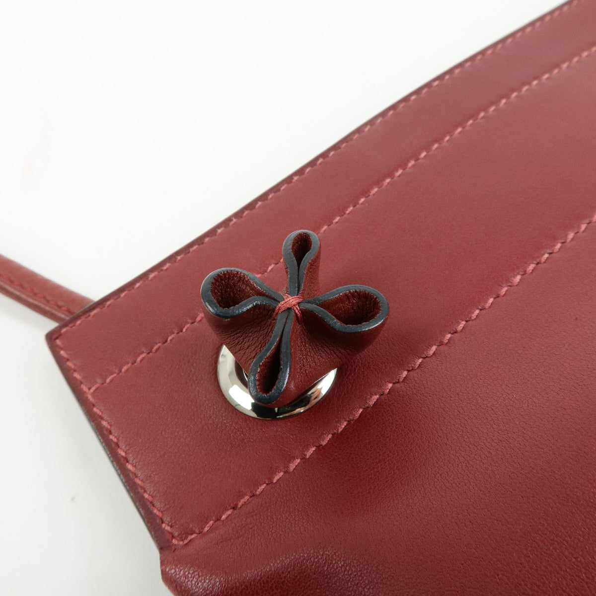 Hermes Aline Milo Lambskin and Swift, Burgundy, Leather, Handbag