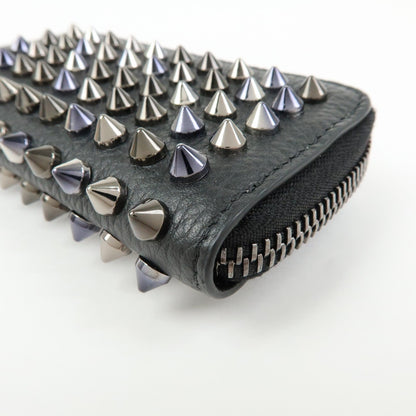 Christian Louboutin Panettone Coin Purse Spiked Leather, Black, Leather, Wallet