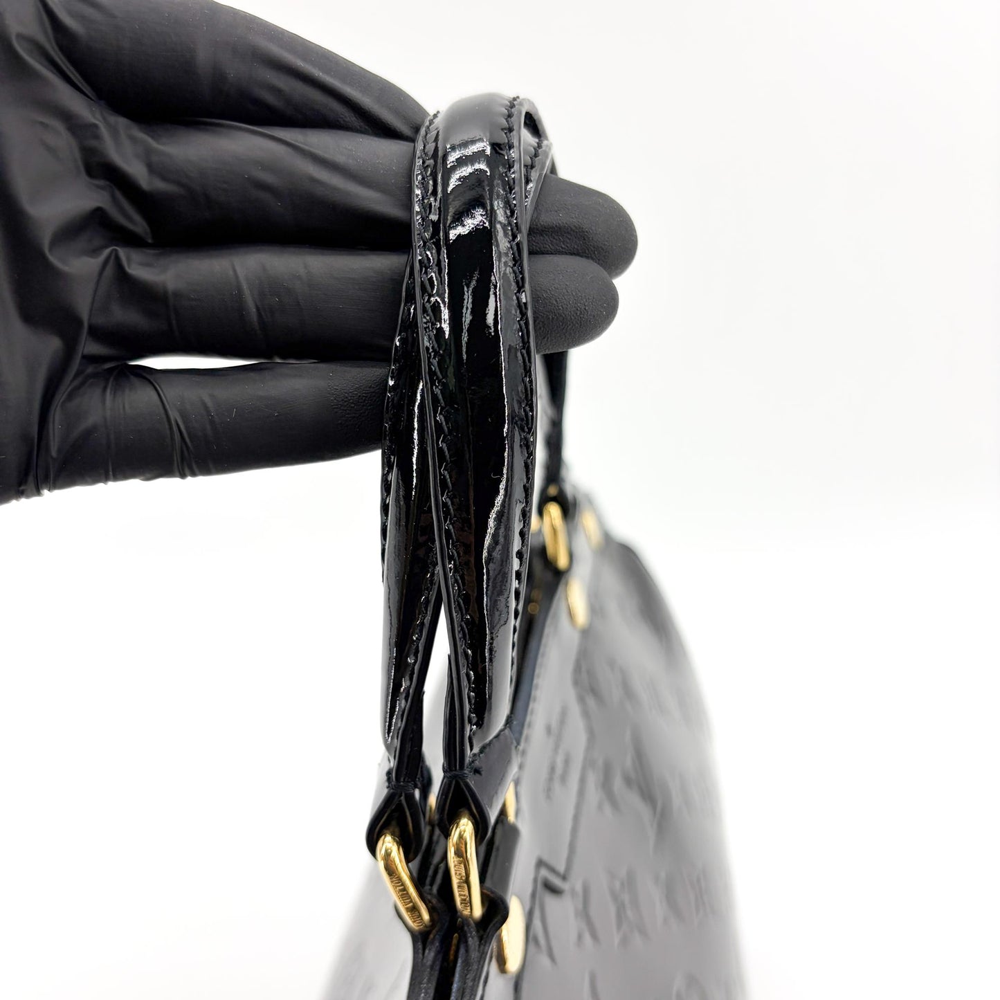 Louis Vuitton Brea NM Monogram Vernis, Black, Patent Leather, Handbag